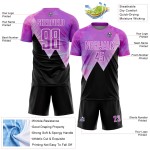 Maillot de football à motif géométrique uniforme noir et blanc, personnalisé par sublimation, violet Maillot de football à motif géométrique uniforme noir et blanc, personnalisé par sublimation, violet