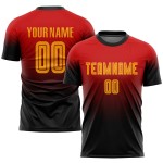 Maillot de football personnalisé à sublimation, couleur or et noir, rouge Maillot de football personnalisé à sublimation, couleur or et noir, rouge