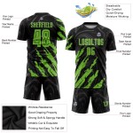 Maillot de football à sublimation noir, vert fluo personnalisé Maillot de football à sublimation noir, vert fluo personnalisé