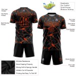 Maillot de football noir et orange personnalisé par sublimation Maillot de football noir et orange personnalisé par sublimation