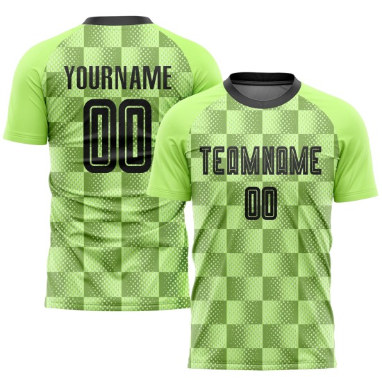 Maillot de football personnalisé vert noir fluo, uniforme de sublimation, troisième Maillot de football personnalisé vert noir fluo, uniforme de sublimation, troisième