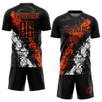 Maillot de football orange et blanc, uniforme personnalisé par sublimation, noir Maillot de football orange et blanc, uniforme personnalisé par sublimation, noir