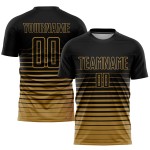 Maillot de football à rayures fines, sublimation, dégradé doré, personnalisé, mode, noir, ancien Maillot de football à rayures fines, sublimation, dégradé doré, personnalisé, mode, noir, ancien
