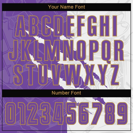 Maillot de football à rayures violet, motif personnalisé, blanc et ancien, sublimation, graffiti, doré Maillot de football à rayures violet, motif personnalisé, blanc et ancien, sublimation, graffiti, doré