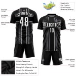 Maillot de football personnalisé par sublimation, noir, blanc et gris Maillot de football personnalisé par sublimation, noir, blanc et gris