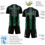 Maillot de football personnalisé à sublimation, uniforme, ligne noire, vert et blanc, Kelly