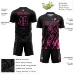 Maillot de football rose et noir personnalisé par sublimation Maillot de football rose et noir personnalisé par sublimation