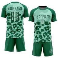 Maillot de football Pea vert-blanc personnalisé Kelly Uniform Animal Sublimation Green Print