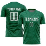 Maillot de football personnalisé Kelly Uniforme Vert Sublimation Blanc