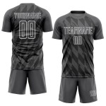 Maillot de football gris uniforme à motifs géométriques, personnalisé, sublimation, blanc, acier Maillot de football gris uniforme à motifs géométriques, personnalisé, sublimation, blanc, acier