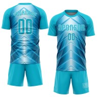Maillot de football bleu ciel, uniforme de sublimation bleu-blanc personnalisé Lakes