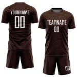 Maillot de football personnalisé marron, sublimation blanche Maillot de football personnalisé marron, sublimation blanche