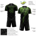 Maillot de football personnalisé vert à sublimation noir et néon Maillot de football personnalisé vert à sublimation noir et néon