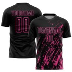 Maillot de football rose et noir personnalisé par sublimation Maillot de football rose et noir personnalisé par sublimation