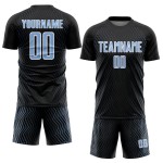 Maillot de football à lignes sublimées, uniforme, noir clair, motif géométrique personnalisé, bleu et blanc Maillot de football à lignes sublimées, uniforme, noir clair, motif géométrique personnalisé, bleu et blanc