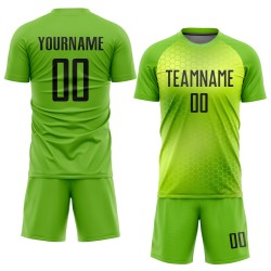 Maillot de football personnalisé à sublimation vert et noir