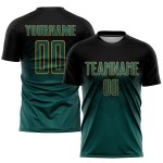 Maillot de football personnalisé vert-ancien, noir et or, sublimation Maillot de football personnalisé vert-ancien, noir et or, sublimation