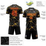 Maillot de football personnalisé par sublimation rouge et or, noir