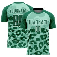 Maillot de football Pea vert-blanc personnalisé Kelly Uniform Animal Sublimation Green Print