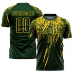 Maillot de football vert sublimé jaune personnalisé Maillot de football vert sublimé jaune personnalisé