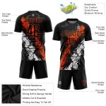 Maillot de football orange et blanc, uniforme personnalisé par sublimation, noir Maillot de football orange et blanc, uniforme personnalisé par sublimation, noir