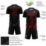 Maillot de football personnalisé à sublimation noire et rouge Maillot de football personnalisé à sublimation noire et rouge