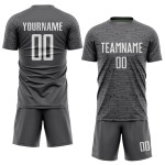 Maillot de football personnalisé en acier gris et blanc par sublimation Maillot de football personnalisé en acier gris et blanc par sublimation