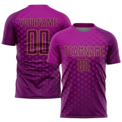 Maillot rose doré, uniforme de football, sublimation personnalisée, violet-ancien