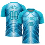 Maillot de football bleu ciel, uniforme de sublimation bleu-blanc personnalisé Lakes