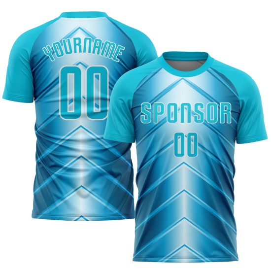 Maillot de football bleu ciel, uniforme de sublimation bleu-blanc personnalisé Lakes