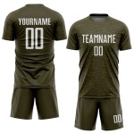 Maillot de football personnalisé avec sublimation Salute Service Olive Blanc Maillot de football personnalisé avec sublimation Salute Service Olive Blanc