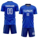 Maillot de football personnalisé blanc à sublimation, couleur royale Maillot de football personnalisé blanc à sublimation, couleur royale