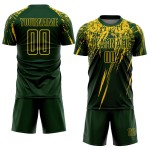 Maillot de football vert sublimé jaune personnalisé Maillot de football vert sublimé jaune personnalisé