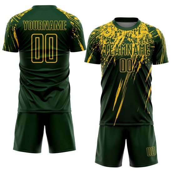 Maillot de football vert sublimé jaune personnalisé Maillot de football vert sublimé jaune personnalisé