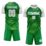 Maillot de football blanc fluo Kelly, uniforme de football personnalisé, vert sublimé