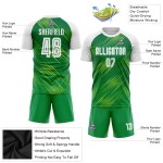 Maillot de football blanc fluo Kelly, uniforme de football personnalisé, vert sublimé Maillot de football blanc fluo Kelly, uniforme de football personnalisé, vert sublimé