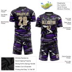 Maillot personnalisé par sublimation crème-violet City Uniform Figure Soccer Maillot personnalisé par sublimation crème-violet City Uniform Figure Soccer