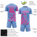 Maillot de football bleu rose personnalisé par sublimation Maillot de football bleu rose personnalisé par sublimation
