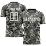 Maillot de football camouflage uniforme personnalisé pour saluer le service, blanc et noir, sublimation Maillot de football camouflage uniforme personnalisé pour saluer le service, blanc et noir, sublimation