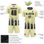 Maillot de football noir personnalisé à sublimation, uniforme domicile, crème Maillot de football noir personnalisé à sublimation, uniforme domicile, crème