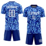 Maillot de football bleu royal personnalisé à sublimation, blanc clair Maillot de football bleu royal personnalisé à sublimation, blanc clair