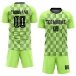 Maillot de football personnalisé vert noir fluo, uniforme de sublimation, troisième Maillot de football personnalisé vert noir fluo, uniforme de sublimation, troisième