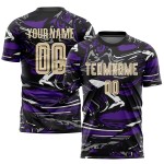 Maillot personnalisé par sublimation crème-violet City Uniform Figure Soccer Maillot personnalisé par sublimation crème-violet City Uniform Figure Soccer