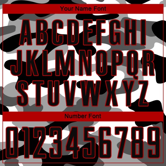 Maillot de football camouflage à sublimation noir et rouge Salute Custom Service Maillot de football camouflage à sublimation noir et rouge Salute Custom Service
