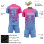 Maillot de football personnalisé à sublimation bleu rose et blanc Maillot de football personnalisé à sublimation bleu rose et blanc