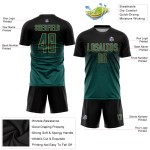 Maillot de football personnalisé vert-ancien, noir et or, sublimation Maillot de football personnalisé vert-ancien, noir et or, sublimation
