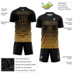 Maillot de football à rayures fines, sublimation, dégradé doré, personnalisé, mode, noir, ancien Maillot de football à rayures fines, sublimation, dégradé doré, personnalisé, mode, noir, ancien