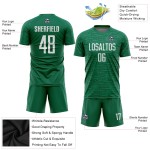 Maillot de football personnalisé Kelly Uniforme Vert Sublimation Blanc