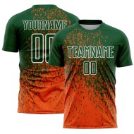 Maillot de football Art Fragment Vert Uniforme Sublimation Personnalisé Orange-Blanc Abstrait