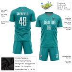 Maillot de football Teal Sublimation Uniforme Blanc Personnalisé Maillot de football Teal Sublimation Uniforme Blanc Personnalisé